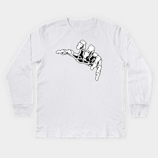 Skeleton's hand asking for help Kids Long Sleeve T-Shirt